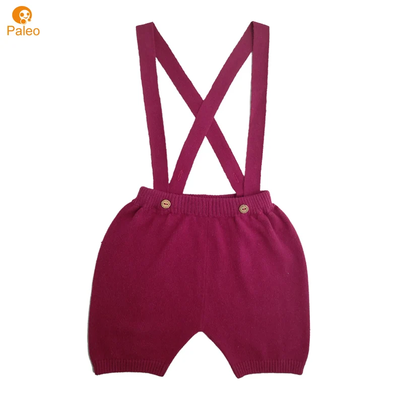 
Manufacturer wine red cotton baby boy pants with braces 