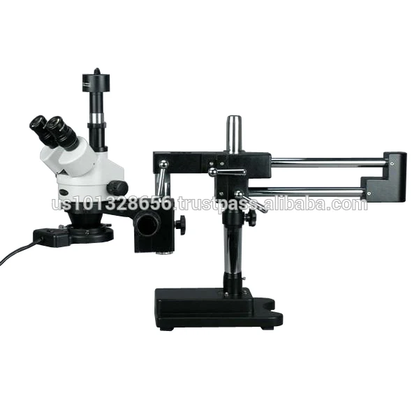 AmScope Supplies 3.5X-90X Trinocular Boom Stand Zoom Stereo Microscope with 1.3MP USB Camera