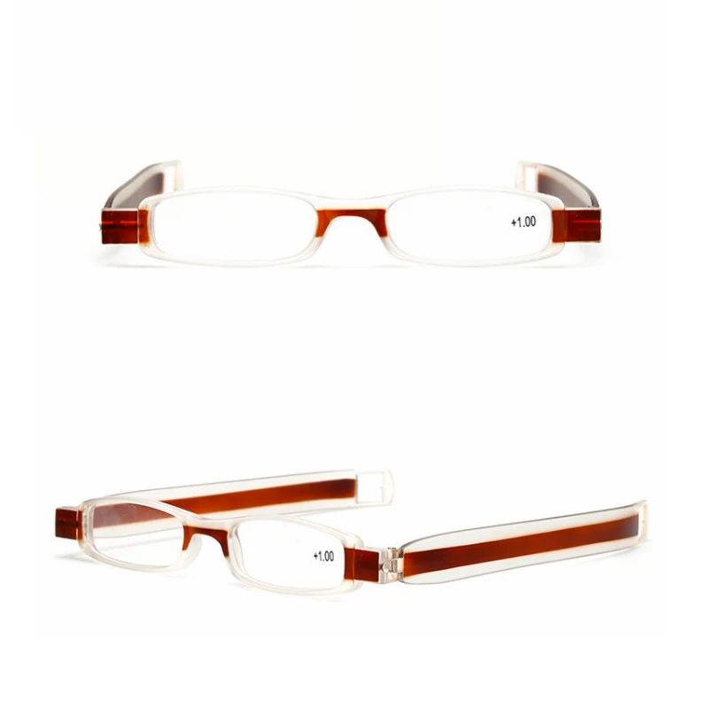 Mini Pocket Reading Compact Women360 Rotating Pen Clip Folding Reading Glasses