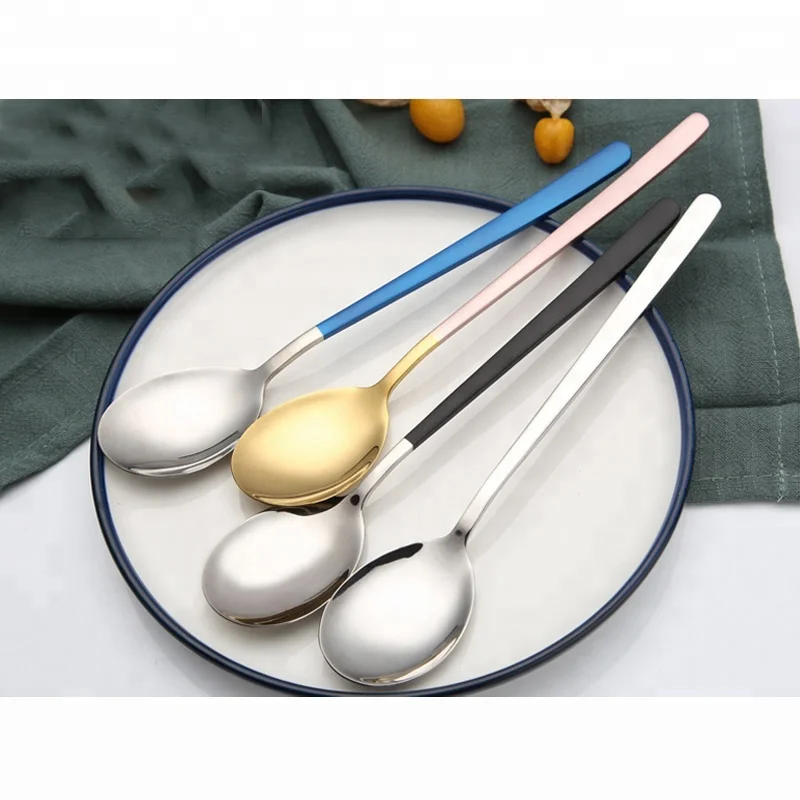 304 stainless steel Korea Colourful dinner spoon flatware sets