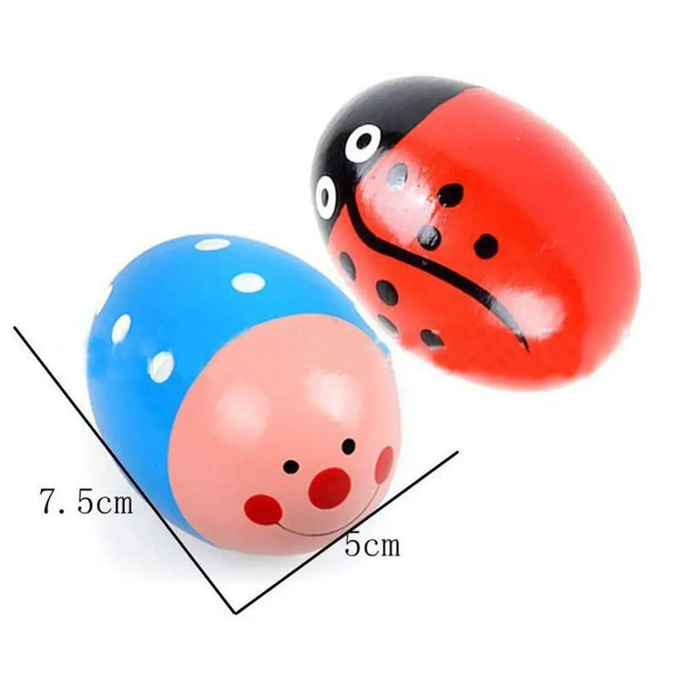 New Wooden Maraca Wood Rattles Egg Shaker Kids Musical Party Favor Kid Baby Shaker Sand Hammer Toy