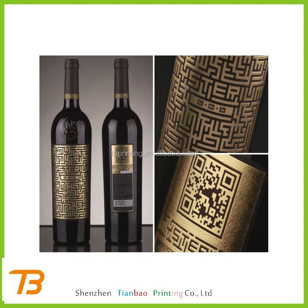 Luxury New Design decorative wine labels , wine label printing