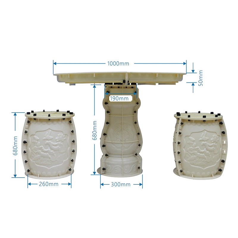 Уличный камень, бетонный стол и стул, набор формы для сада