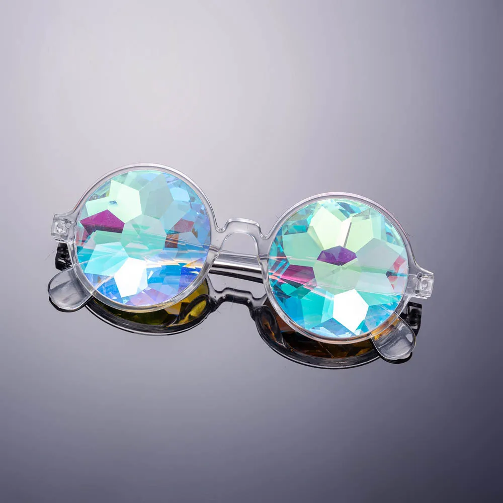 Rave Men Round Kaleidoscope Sunglasses Party Psychedelic Prism Diffracted Lens EDM Sunglasses Female