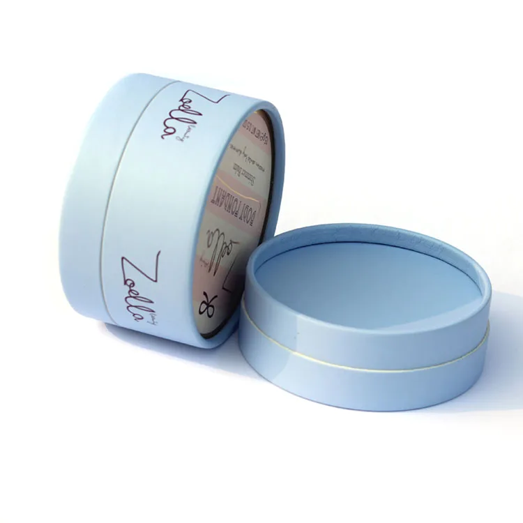 Roll edge cosmetic cardboard tubes small round gift boxes cylinder cardboard box with custom printing