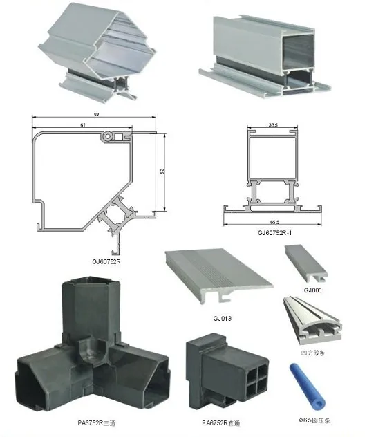 Aluminum extrusion profile for AHU air conditioner parts air handling unit aluminum profile