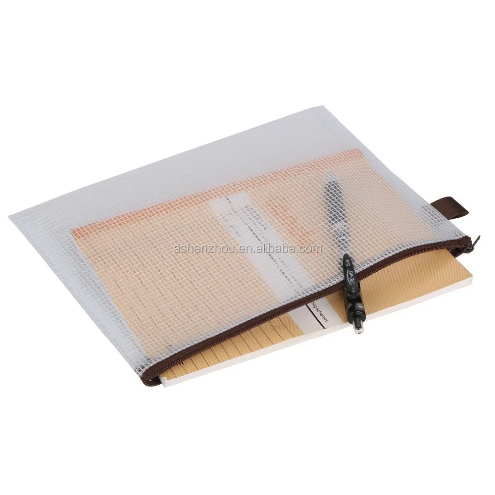 
 Оптовая продажа, индивидуальная Водонепроницаемая прозрачная сетчатая пластиковая карманная папка для файлов разных размеров, сумка-держатель для документов на молнии  