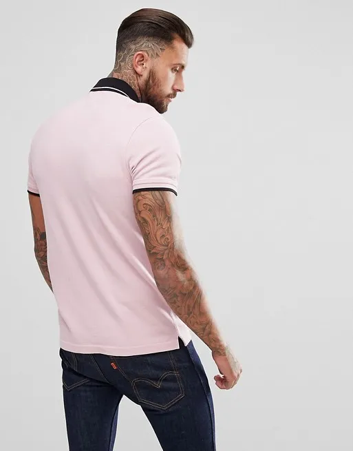 
100% Cotton Short Sleeve Collar T-Shirt, Single Jersey Fabric Polo T Shirts For Men 