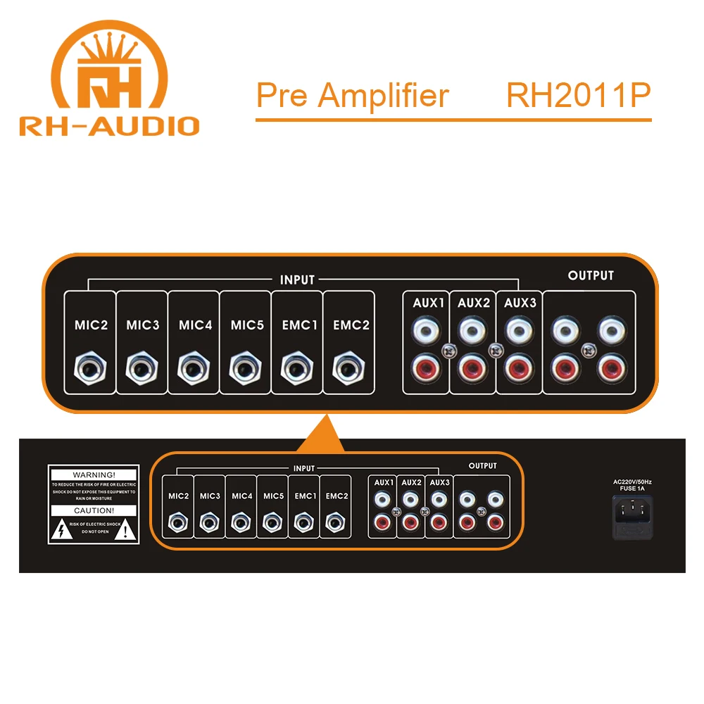 RH-AUDIO Sound Amplifier with Chime and Siren for Paging System