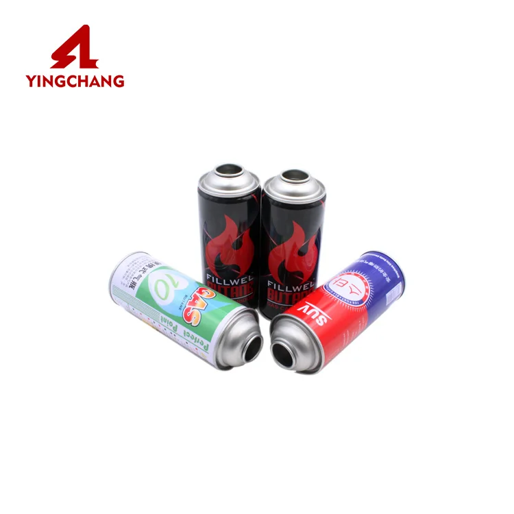 Straight-Wall aerosol  can butane gas can for cassette stove with aerosol valve red cap