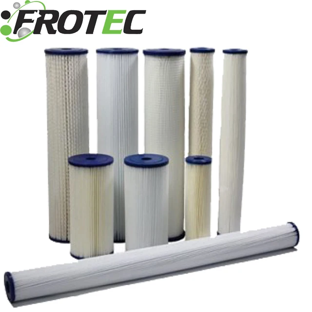 PU/plastisol End Cap 5 Micron RO Treatment Polyester Pleated Filter Cartridge
