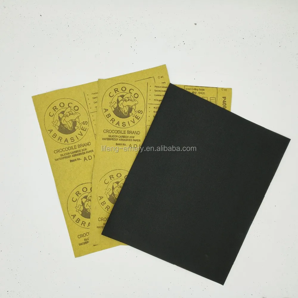 Croco quality  silicon carbide waterproof abrasive paper sanding paper sheet