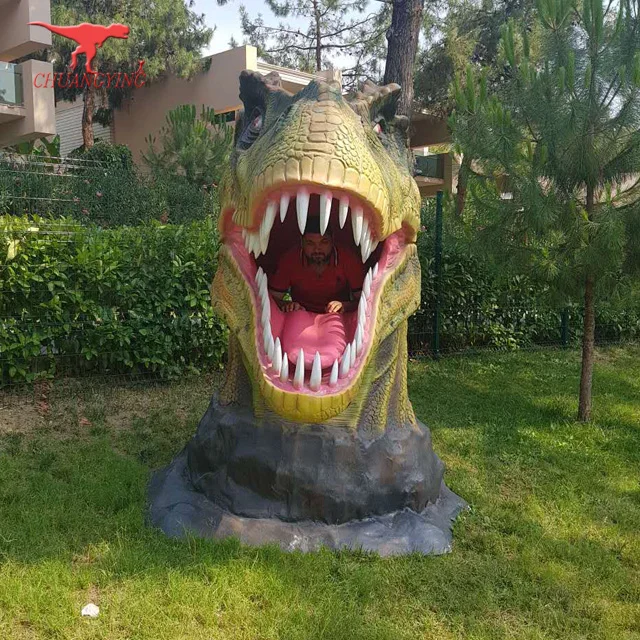 Theme park dinosaur head sculpture animatronic for sale