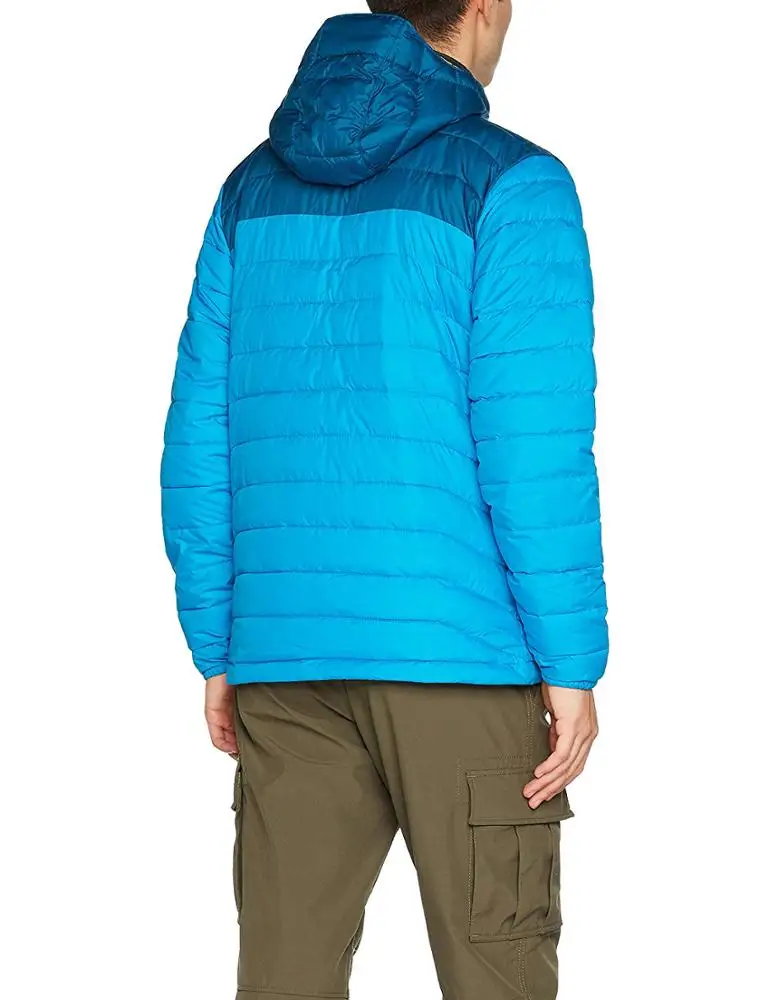 Men Padded Jacket -  quilted body & softshell hood, side panels & sleeves