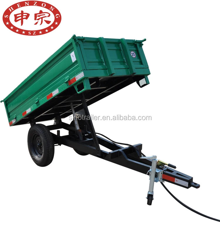 high quality 1.5 ton single axle farm tractor hydraulic dump tipping trailer for sale