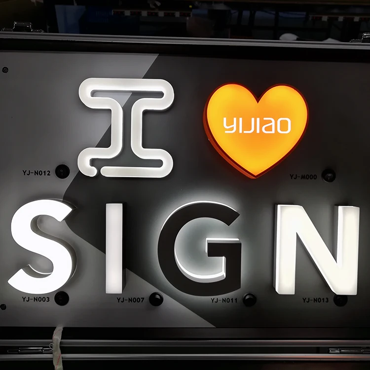 LED sign sample kit 3d letter signn with metal and acrylic for advertising