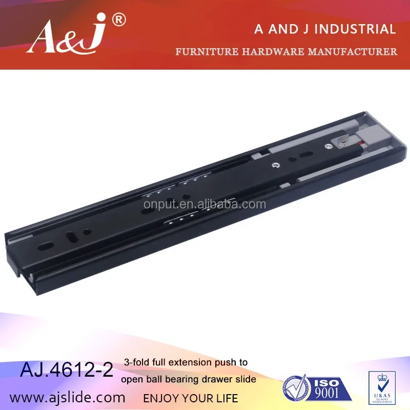 New 45mm push open full extension center mount drawer slide