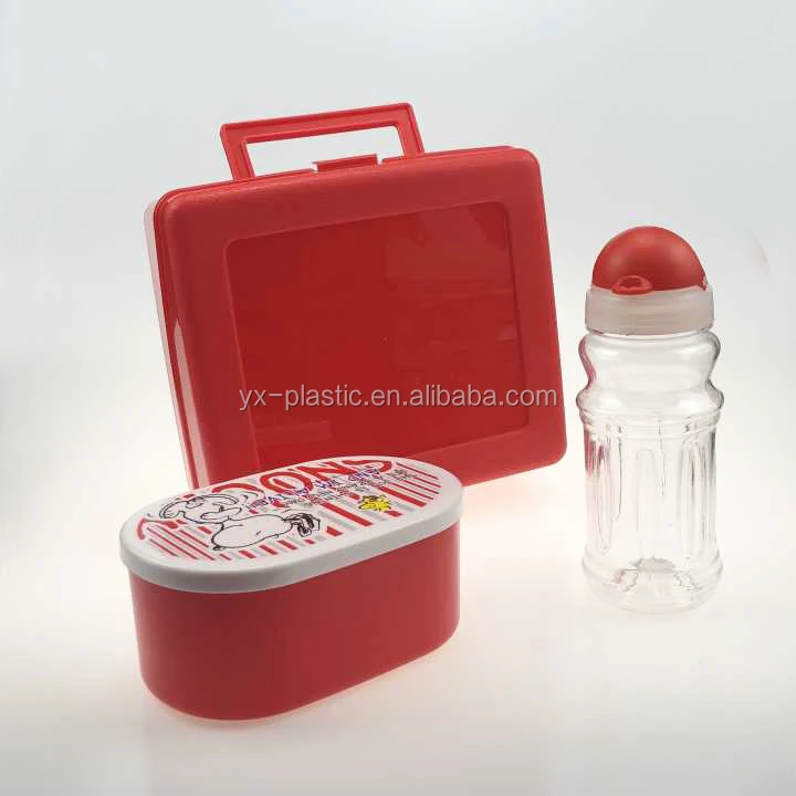 Promotional traditional Hard Plastic Chalkboard retro Lunch box with carry handle