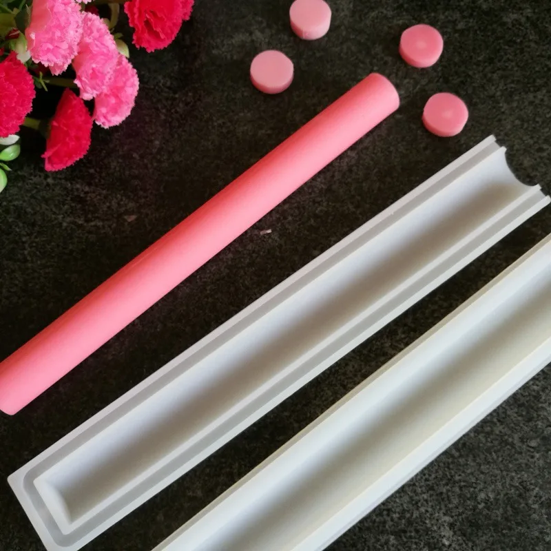 Round Tube Column Silicone Soap Candle Mold Embed Soap Making Supplies Silicone Mold for Soap