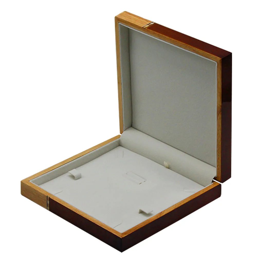 for ring gift case luxury double color light wood jewelry box