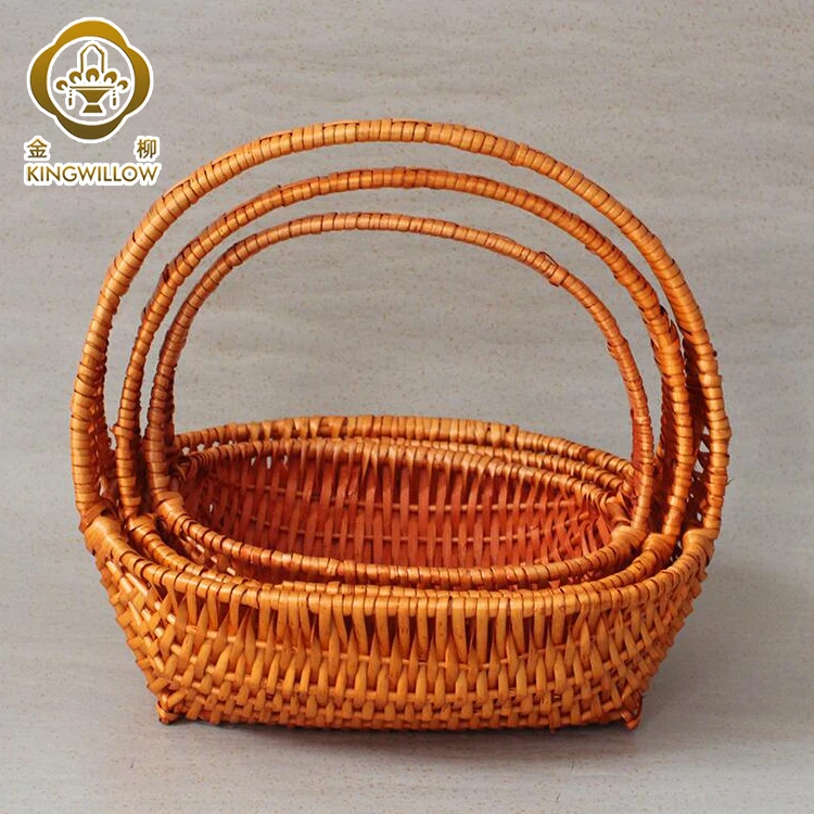 Pure handmade basket wicker gift basket with handle