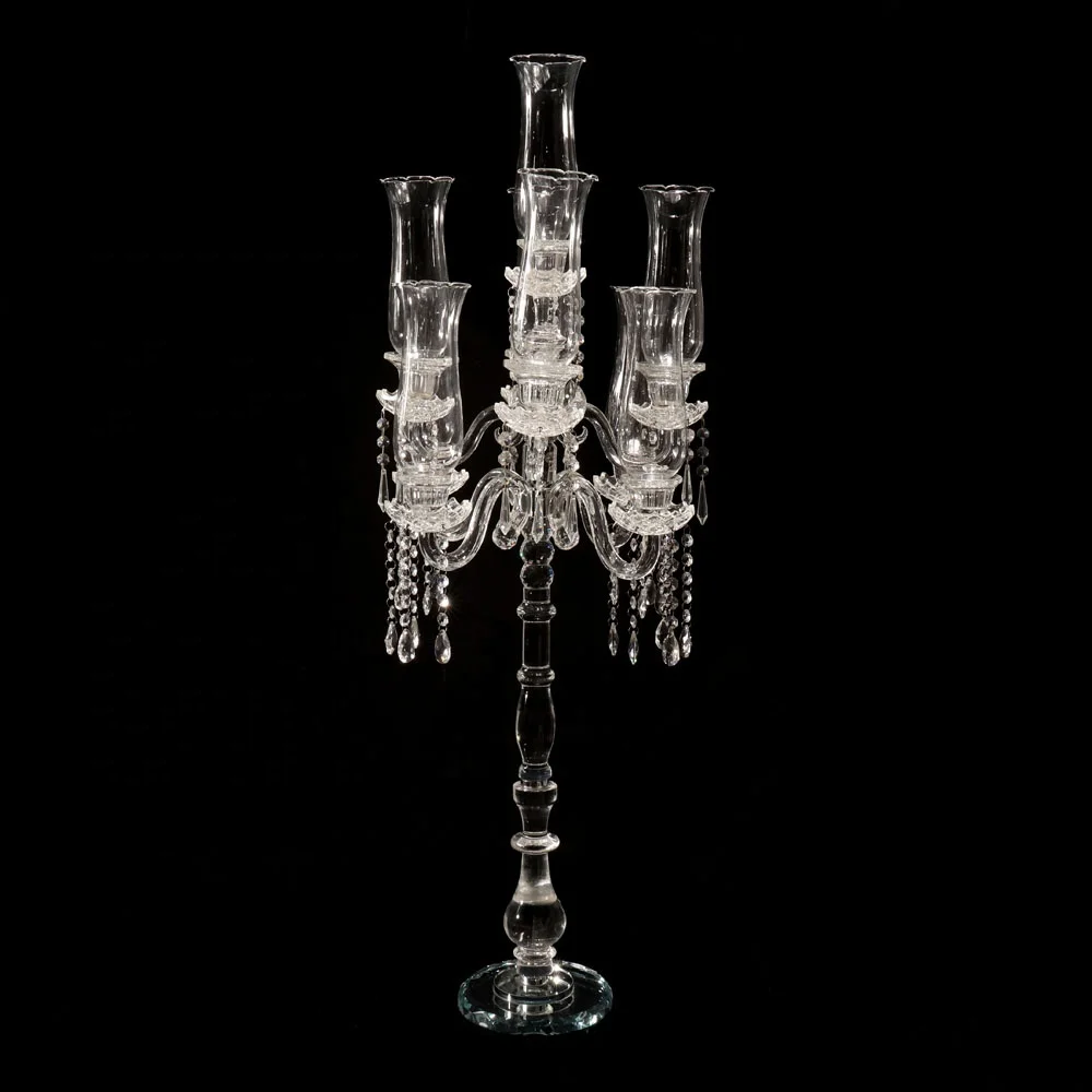 120cm Height Glass Hurricane 9 arms crystal wedding centrepiece candelabra MH-Z0177