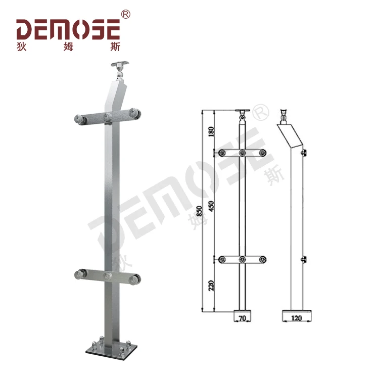 
stainless steel stair square railing post base plate design canada 