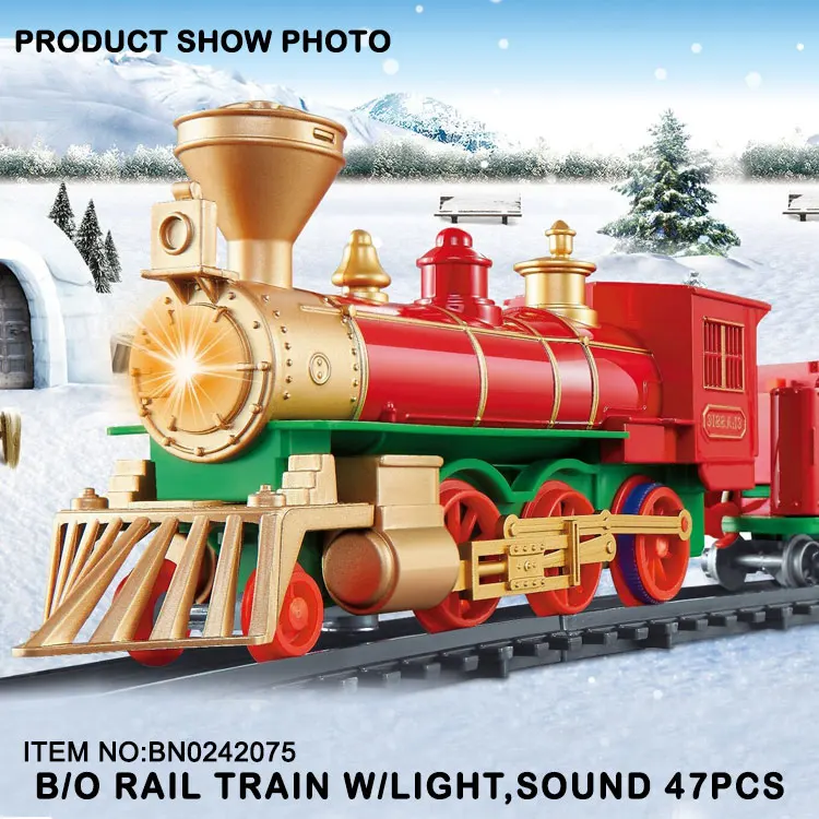 Классические электрические игрушки, набор рождественского поезда с звуком и светом