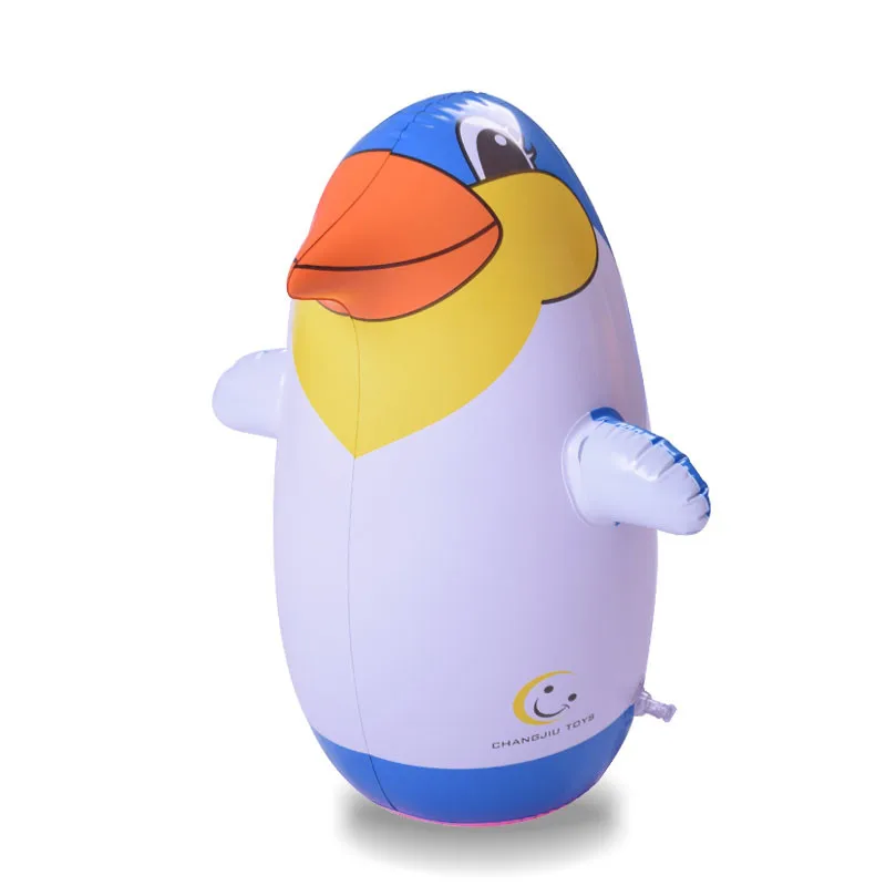 Colorful lovely inflatable penguin tumbler toy