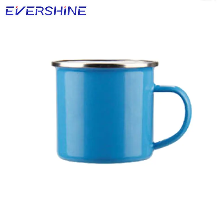 Promotional eco friendly coffee travel sublimation cup wholesale drinking camping ceramic cup enamel mug with lid handle