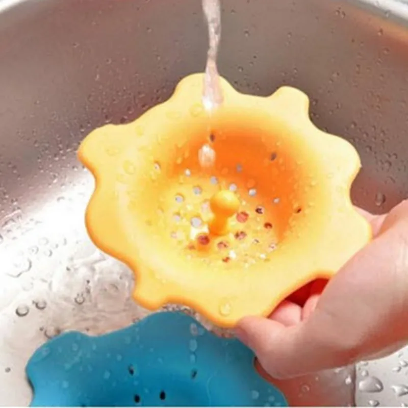 Домашняя кухонная Силиконовая сетка в форме цветка для раковины, высококачественный силиконовый сливной фильтр, Легкая очистка, силиконовый уловитель волос