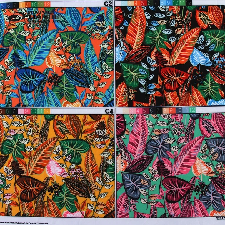 Модное шифоновое женское платье shaoxing textile с цветочным принтом, гавайская ткань