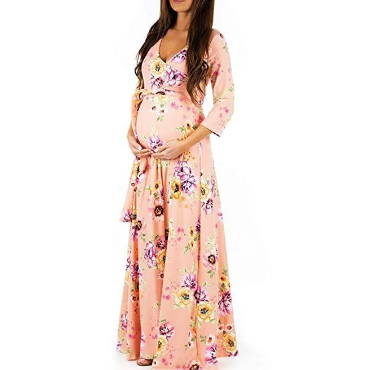 
Maternity Clothing Clothes Floral Gown Dresses For Photography Sexy Pregnancy Pregnant Maternity Photo Shoot Dresses Office Wear 