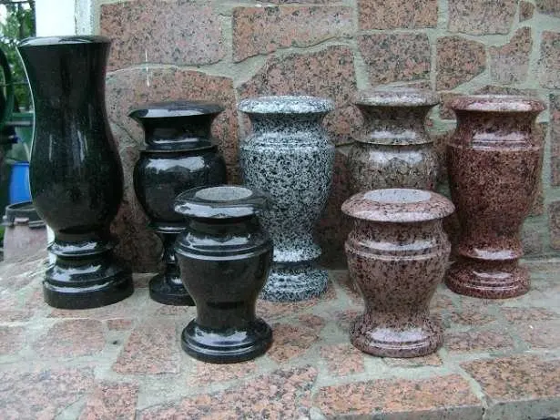 
buy wholesale flamed polished cheap natural red grey black labradorite granite stone vases 