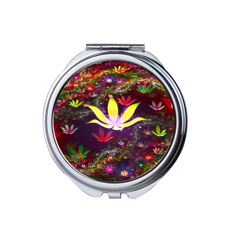 Индивидуальное металлическое косметическое зеркало круглой формы с