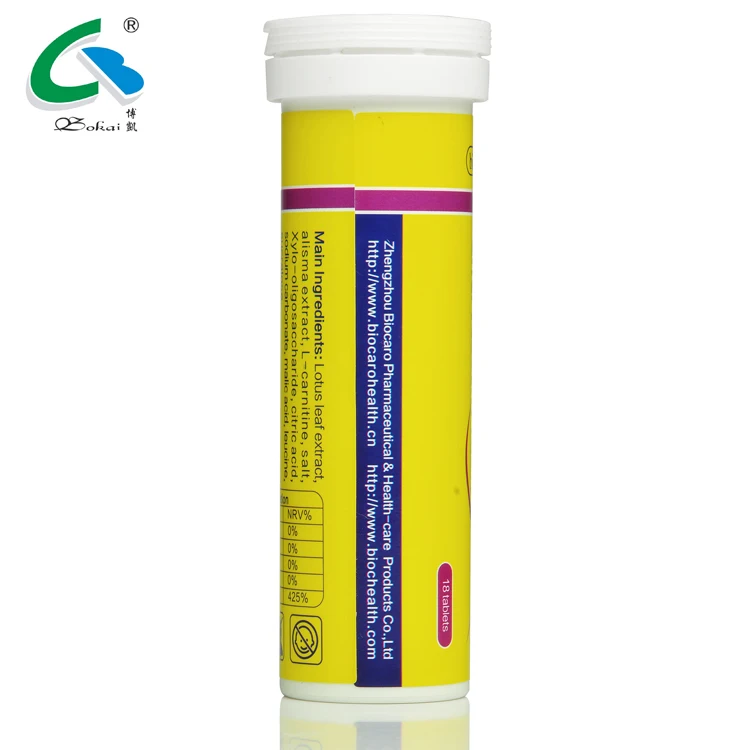 OEM Lotus leaf extract Alisma extract L-carnitine slimming effervescent tablets for weight loss