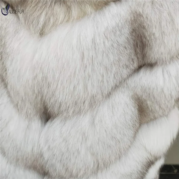 ALICEFUR Wholesale price high quality fashion fox fur coats real blue fox fur coat for sale