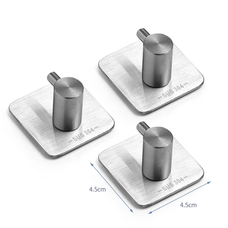 Wholesale customized Stainless Steel Wall Mounted Bathroom Hook Adhesive Hooks Kitchenware Hook