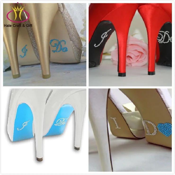 Crystal I do Adhesive Letter Rhinestone Sticker For Wedding Shoe