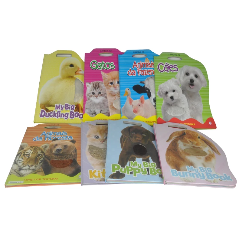 
Child Book With Touch & Feel and Fur customized shape cute high quality wholesale printing touchable 