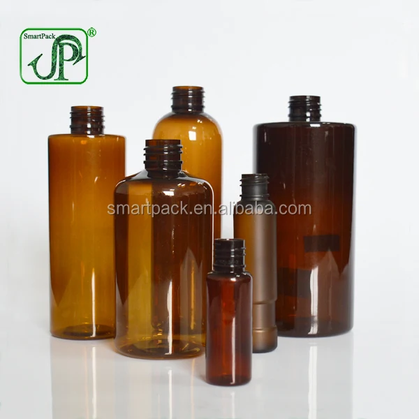 Plastic Cylinder Round Cosmetic Bottle Amber Shampoo Screen Printing PUMP Sprayer Beauty Packaging HDPE