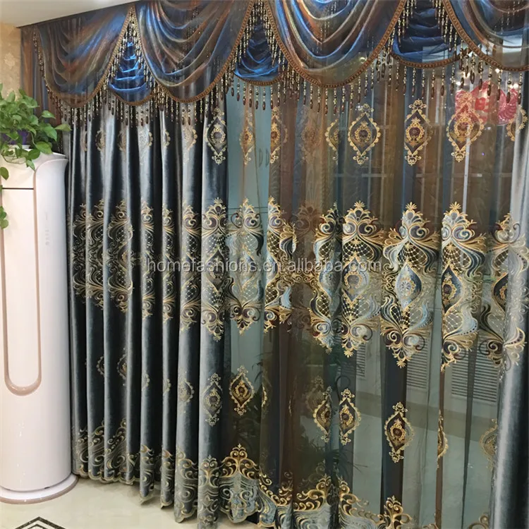 European Top-grade Curtains Living Room Bedroom Window Curtains