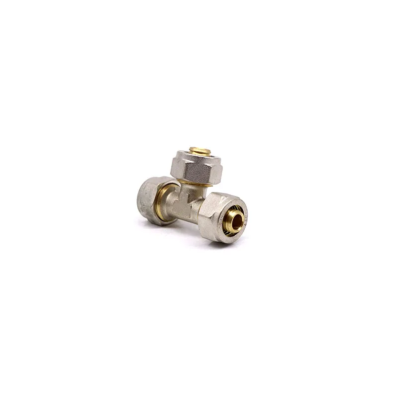 
T605 Brass compression tee pipe fitting pex al pex tube fittings 