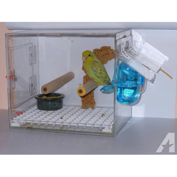 Factory custom luxury clear pmma plexiglass acrylic clear bird cage pet container house carrier acrylic parrot bird cage