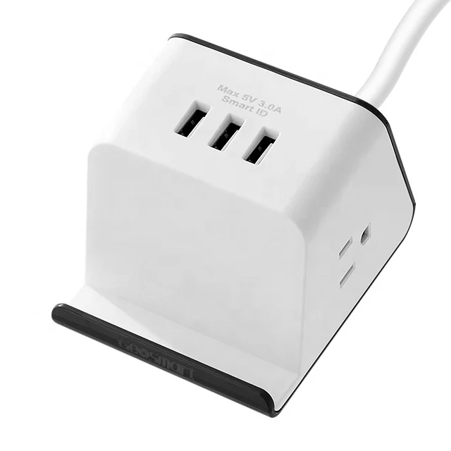 
FCC Approved Desktop Multi Plug Smart Power Strip American Type Outlet Surge Protector With 4.9Ft Extension Cord 