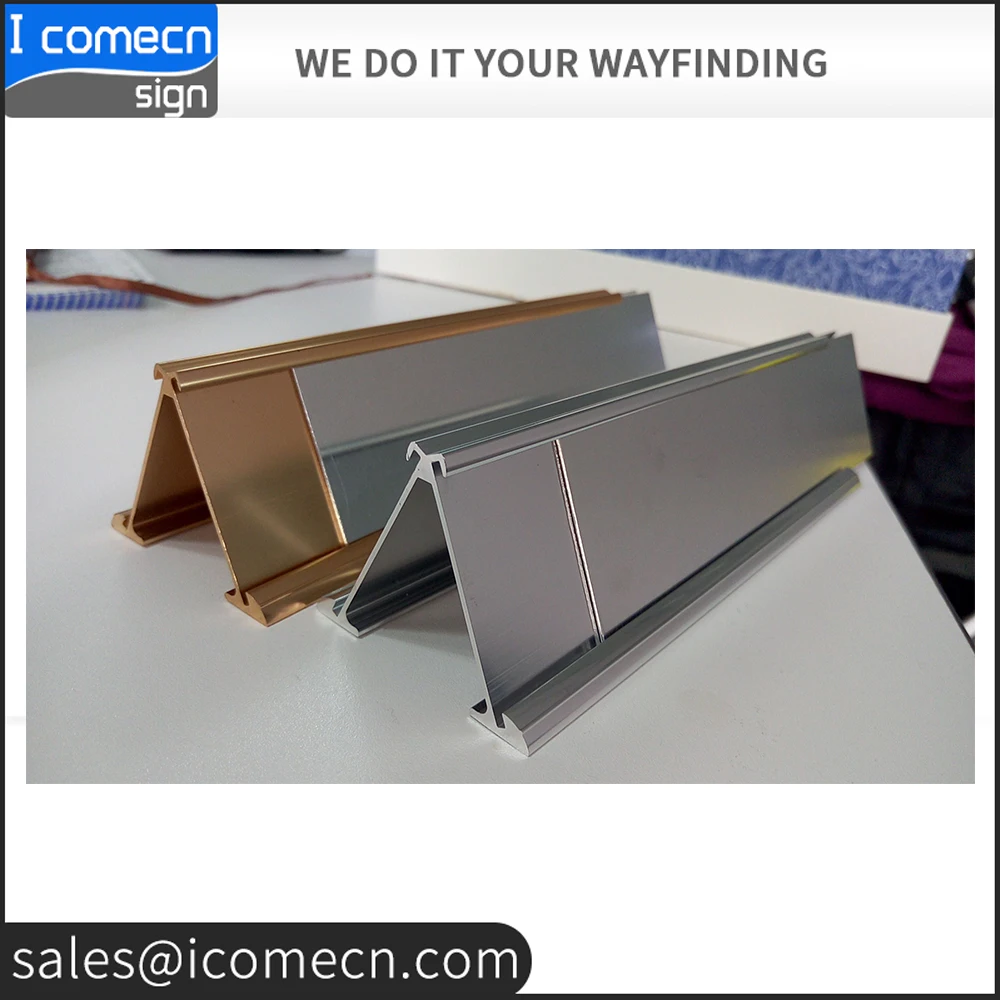 Good price 2*8 engraving plate anodized Metal table nameplate sign holder