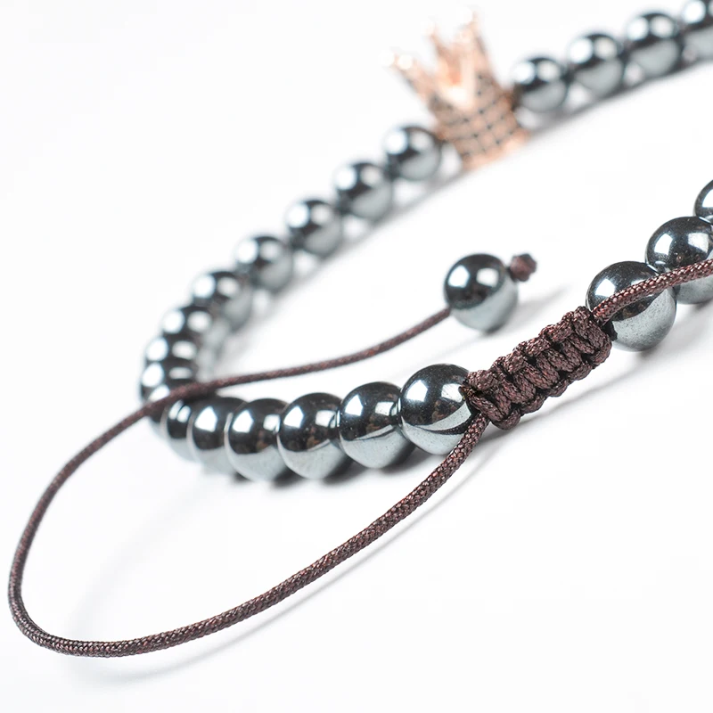 F150 Jewelry Adjustable Bangle Male Jade Diy Custom 2020 Charm Magnetic Healing Hematite Metal Fashion Crown Bracelet For Men