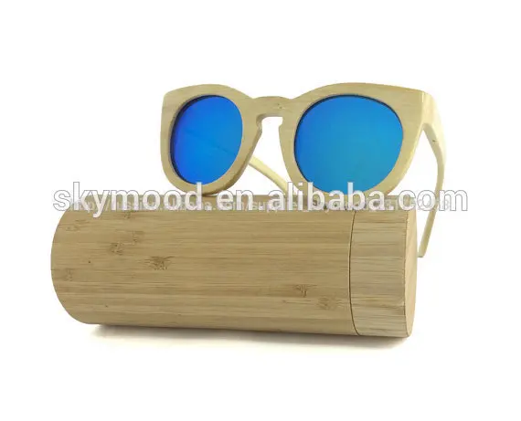 Поляризованный Revo зеркальное покрытие Cat Eye Shaped Bamboo и деревянные очки