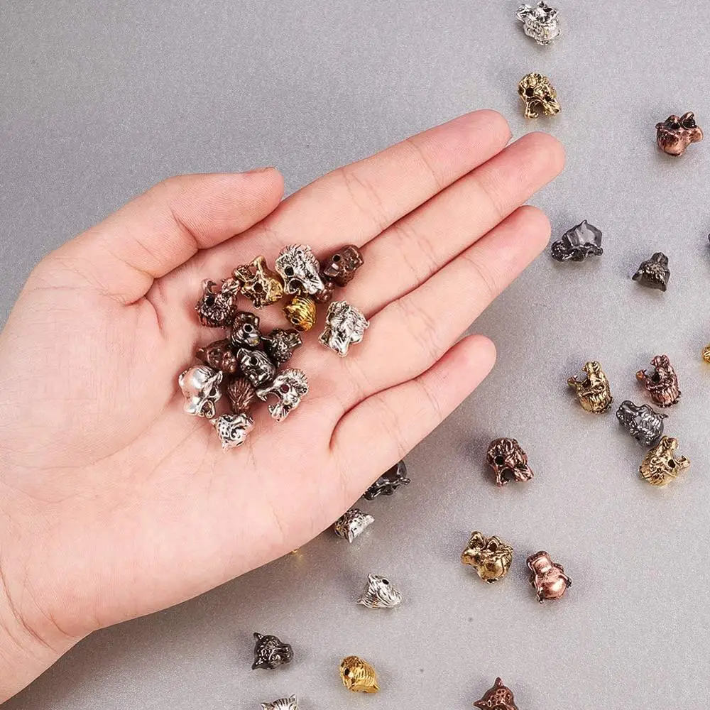 Alloy Lion Head Beads Connector Charm Beads for Bracelet Necklace Earrings Jewelry Making Crafts