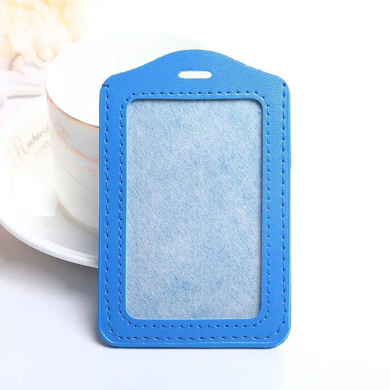 Free Sample Horizontal Vertical Pu Leather Name Card Holder Without Lanyard